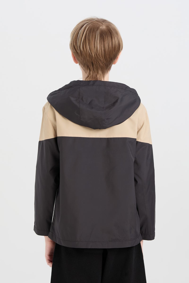 DeFacto Black Boy Boy Hooded Waterproof Raincoat Casual - Image 5